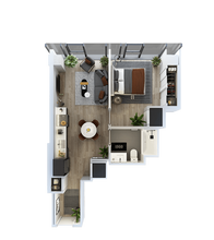 1 Bed-1 Bath-T-8a 2208 floor plan